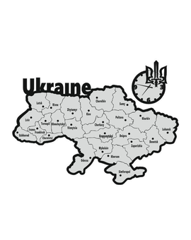 3D настінний годинник Україна - Ukraine з картою 564