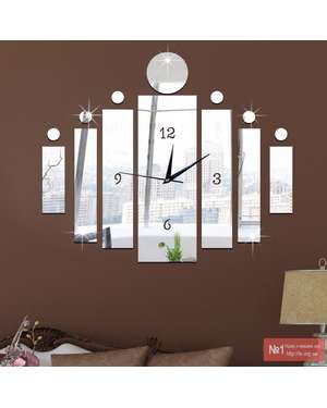 Сучасний дзеркальний 3D настінний годинник 566, зображення 1