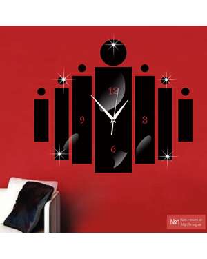 Сучасний дзеркальний 3D настінний годинник 566, зображення 3