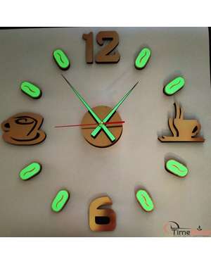 3D настінний годинник для кухні - Кава 568, зображення 6