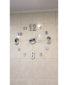 3D дзеркальний настінний годинник з цифрами 571, зображення 2