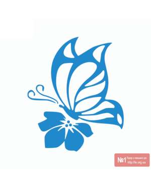 Вінілова наклейка метелик з квіткою, зображення 5