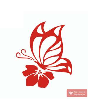 Вінілова наклейка метелик з квіткою, зображення 6