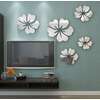 3D Дзеркальні наклейки квіти, цветы на стіни, стелю, меблі (5шт.) - Картинка 1