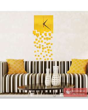 Дзеркальний настінний 3D годинник - сучасний стиль 586, зображення 5