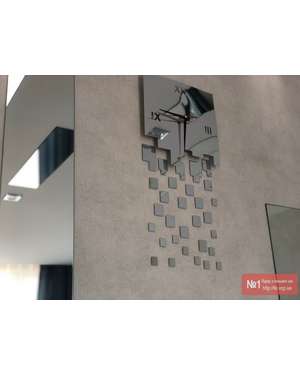 Дзеркальний настінний 3D годинник - сучасний стиль 586, зображення 7