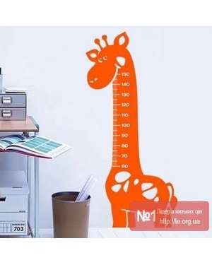 Велика наклейка ростомір - Жираф на стіну, зображення 4