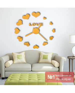 3D дзеркальний настінний годинник Love 605, зображення 5