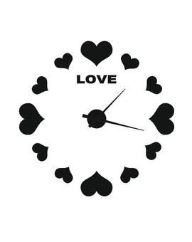 3D дзеркальний настінний годинник із серцями Love 606, зображення