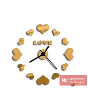 3D дзеркальний настінний годинник із серцями Love 606, зображення 5