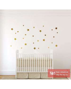 Різнокльорові наклейки зірочки на стелю, стіни, меблі - Time Decor 609