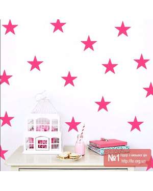 Різнокльорові наклейки зірочки на стелю, стіни, меблі - Time Decor 609, зображення 10