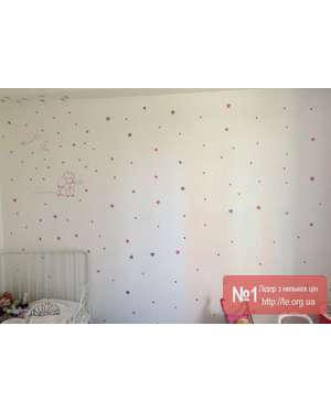 Різнокльорові наклейки зірочки на стелю, стіни, меблі - Time Decor 609, зображення 9