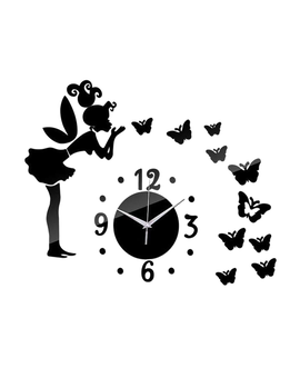 Дзеркальний декоративний настінний годинник - Фея і метелики 619
