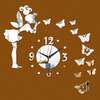 Дзеркальний декоративний настінний годинник - Фея і метелики Time Decor 619