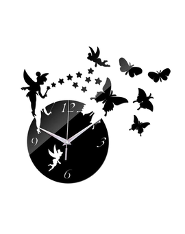 Дзеркальний декоративний настінний годинник - Фея і чарівні метелики 620