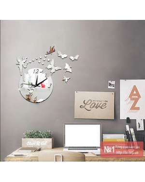 Дзеркальний декоративний настінний годинник - Фея і чарівні метелики 620, зображення 5