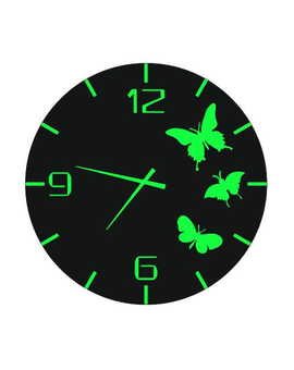 Круглий настінний годинник три метелики 622, зображення