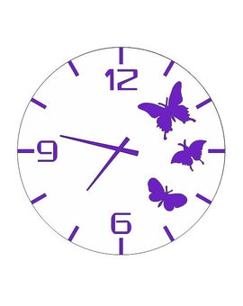 Круглий настінний годинник три метелики 622, зображення 4