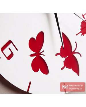 Круглий настінний годинник три метелики 622, зображення 7