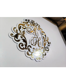 Монограма, весільний герб з ініціалами, іменами молодят 637, зображення 1