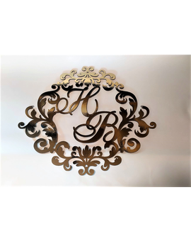 Монограма, весільний герб з ініціалами, іменами молодят 637, зображення 10