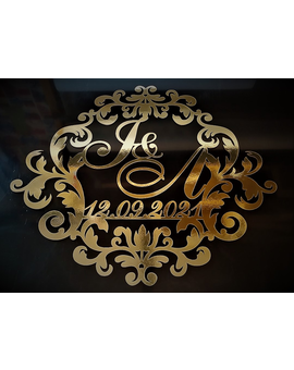 Монограма, весільний герб з ініціалами, іменами молодят 637, зображення 11