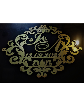 Монограма, весільний герб з ініціалами, іменами молодят 637, зображення 12