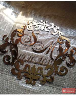 Монограма, весільний герб з ініціалами, іменами молодят 637, зображення 5