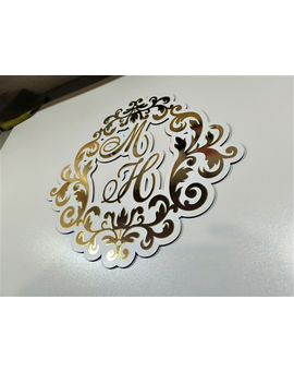 Монограма, весільний герб з ініціалами, іменами молодят 637, зображення 6