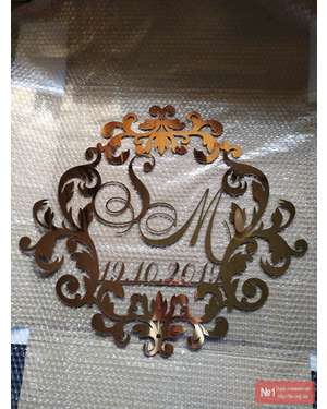 Монограма, весільний герб з ініціалами, іменами молодят 637, зображення 7