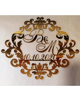 Монограма, весільний герб з ініціалами, іменами молодят 637, зображення 8