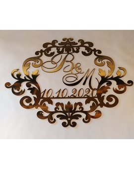 Монограма, весільний герб з ініціалами, іменами молодят 637, зображення 9