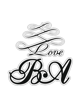 Весільна монограма та візерунок із ініціалами або іменами молодят 641, зображення