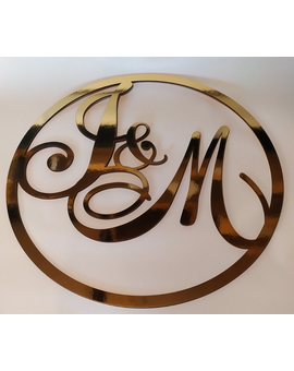 Весільна монограма з ініціалами, іменами молодят 644, зображення 1