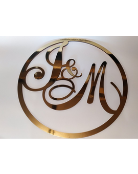 Весільна монограма з ініціалами, іменами молодят 644, зображення 2
