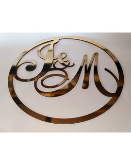 Весільна монограма з ініціалами, іменами молодят 644, зображення 3