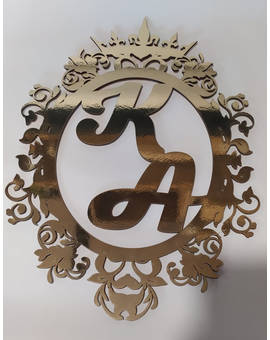 Дзеркальна монограма з ініціалами, іменами молодят 645, зображення 2