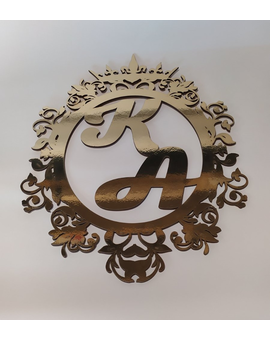 Дзеркальна монограма з ініціалами, іменами молодят 645, зображення 3