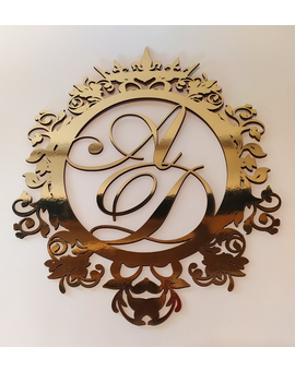 Дзеркальна монограма з ініціалами, іменами молодят 645, зображення 4