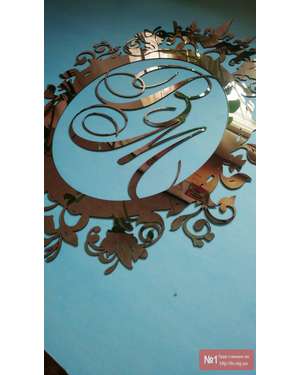 Дзеркальна монограма з ініціалами, іменами молодят 645, зображення 7