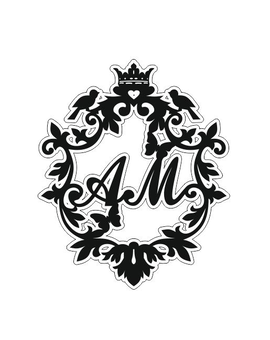 Весільна монограма з ініціалами, іменами молодят 649