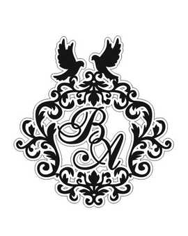 Монограма, весільний герб з ініціалами, іменами молодят 658
