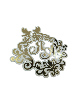 Монограма, весільний герб з ініціалами, іменами молодят 658, зображення 1