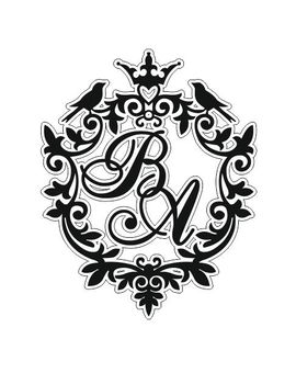 Монограма, родинний герб золото з ініціалами, іменами молодят 662