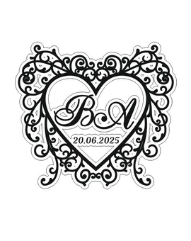 Весільна монограма з ініціалами або іменами молодят 665
