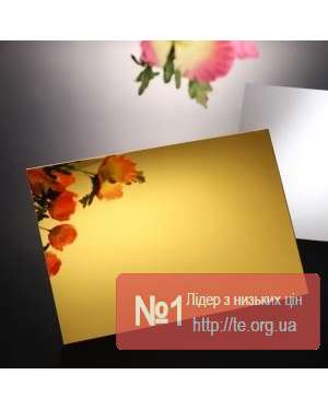 Дзеркальний золотий полістирол Metzo + клейка поверхня, зображення 1