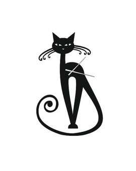 Настінний годинник Чорна кішка 708, зображення