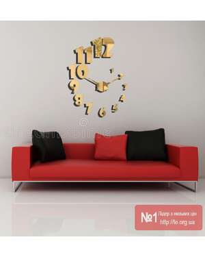 3D Дзеркальний настінний годинник 714, зображення 3