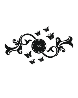 3D настінний годинник - візерунок та метелики 723